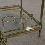 Neoclassical brass and glass serving trolley attributed to Maison Jansen, 1960s