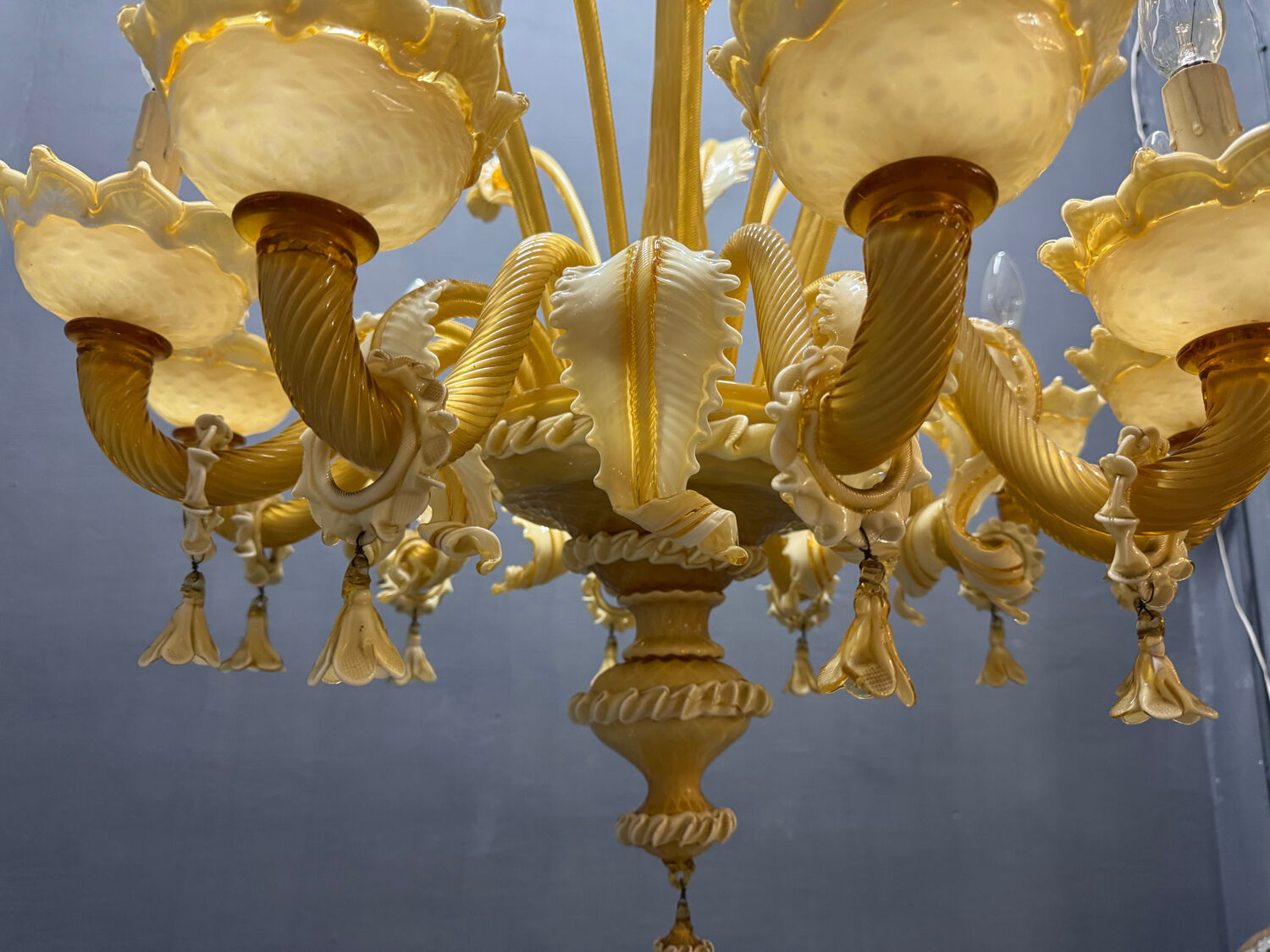 Large Venetian Murano Glass Chandelier 10 Lights 1950’s
