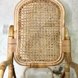 Rattan and cane rocking chair