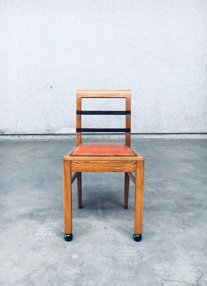 Set of Art Deco Belgian Side Chairs, 1930s