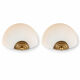 Pair of vintage wall lights in brass and opaline glass, Art Deco style.