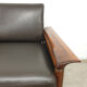 Hans olsen three seater sofa in leather and rosewood