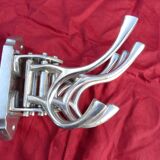 Aluminum wall coat rack with 5 double adjustable hooks