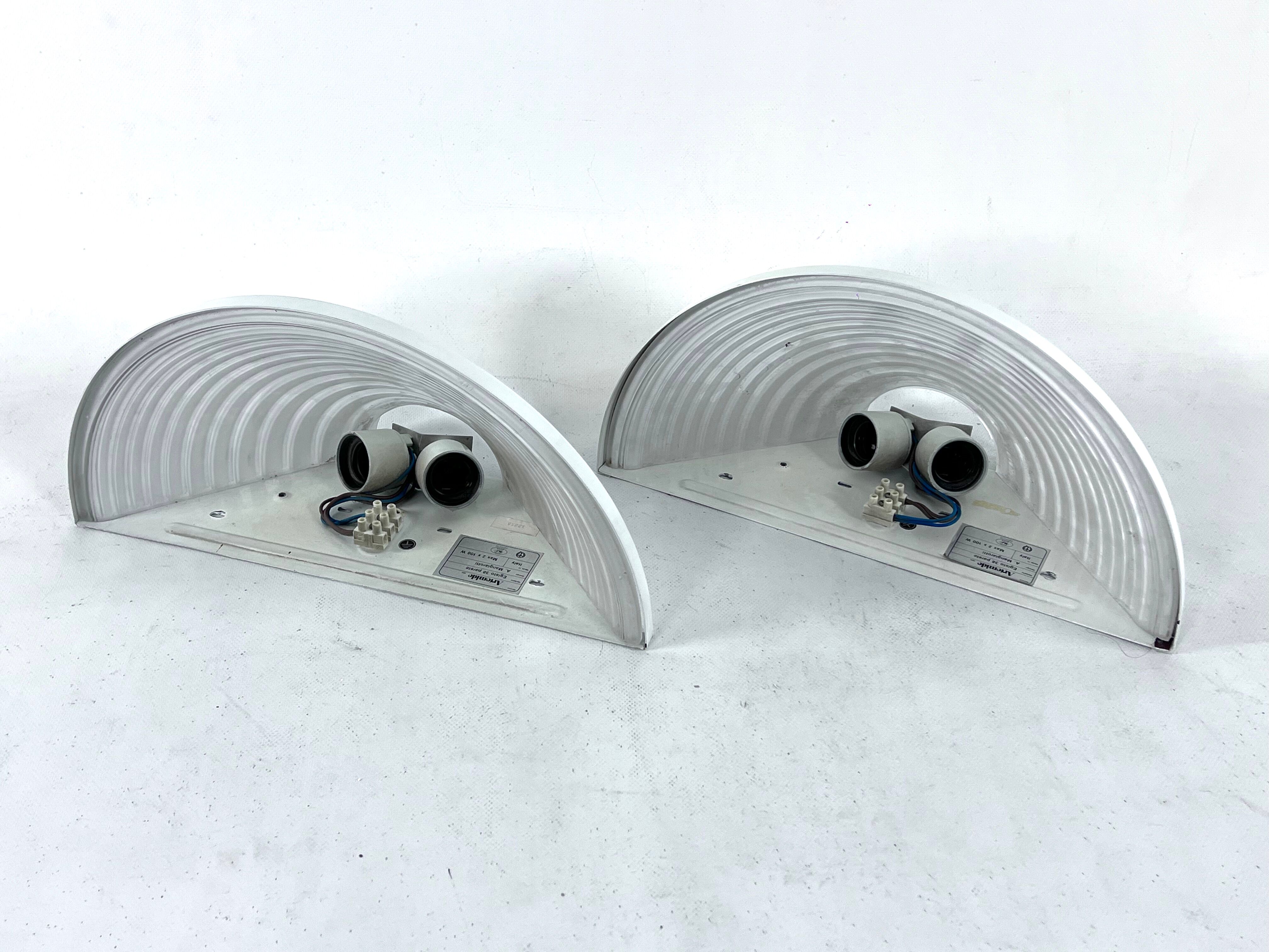 Vintage Pair of Egisto 38 sconces by Angelo Mangiarotti for Artemide. Italy 1980s