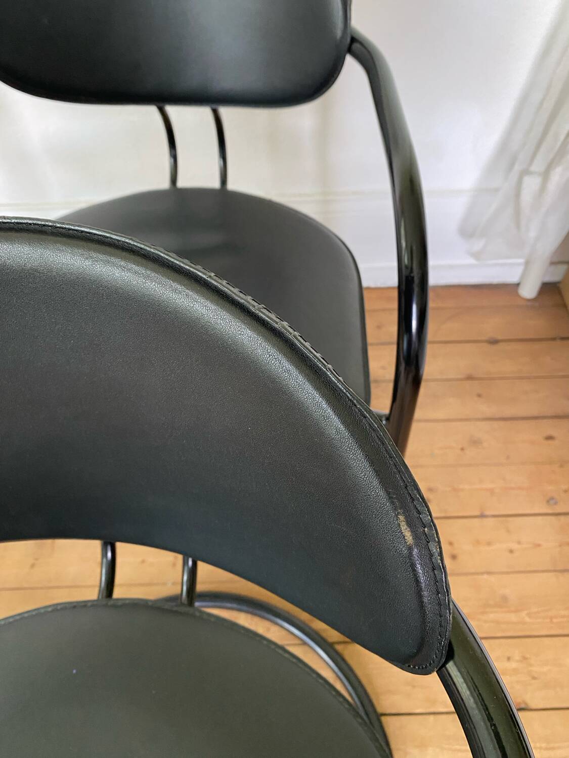 4 Effezeta chairs Italy tubular mid century vintage design 1980