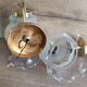 Pair of vintage wall lights in engraved glass & gold metal — Romantic elegance
