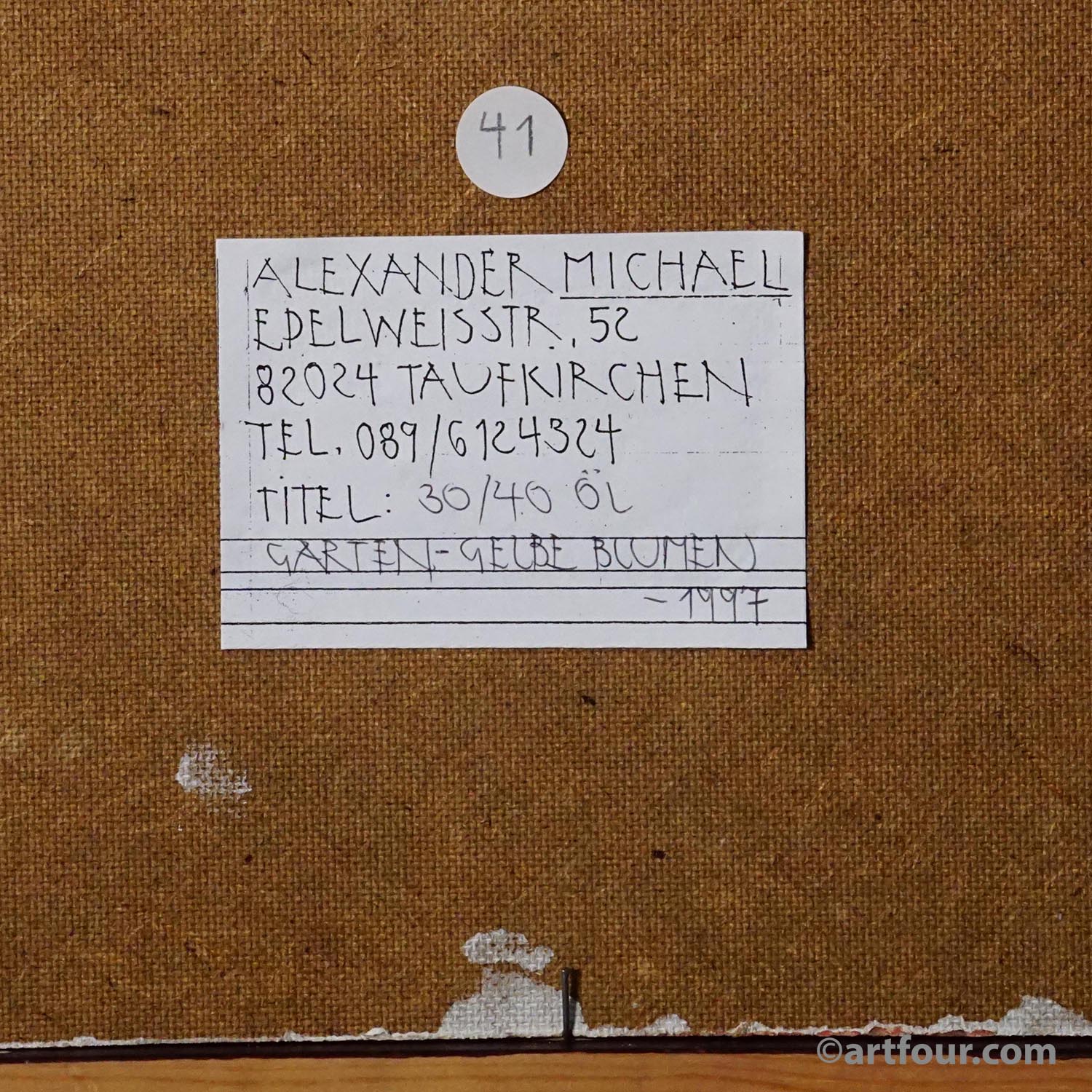 Large oil painting of a garden landscape, Alexander Michael 1997