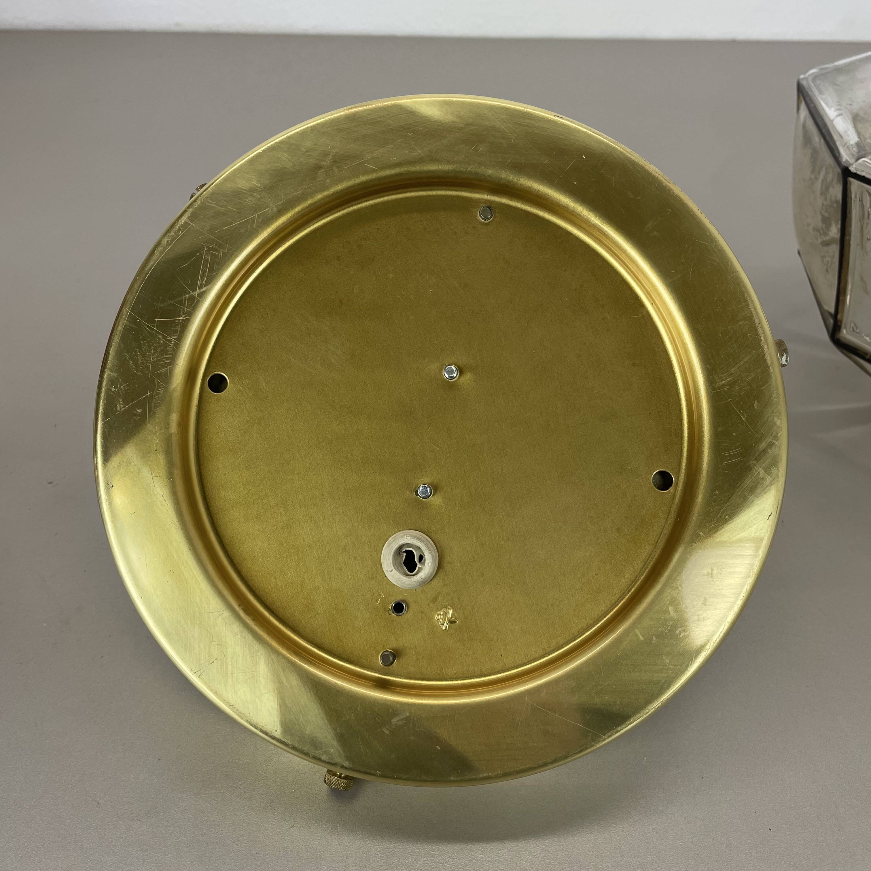 Ceiling Light "Iron Rings" made of Brass and Glass by Glashütte Limburg, Germany, 1970s