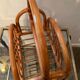 Vintage rattan magazine holder 70s