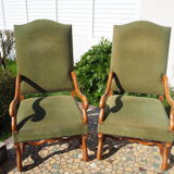 A pair of Louis XIII-style sheep bones armchairs