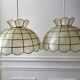 Pair of mother-of-pearl and brass suspensions 60-70s