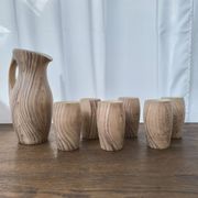 Pichet et verres en céramique par Grandjean Jourdan, Vallauris