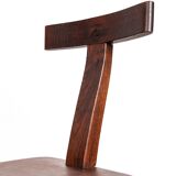 Set of 4 Scandinavian chairs in solid Elm, model T in the style of Olavi Hannin.