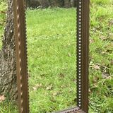 Rustic mirror called brutalist, molded carved natural wood
