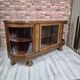 Restored Art Deco Low Display Cabinet TV Console Curved Glass 1930s