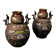 Pair of oriental metal vases from XXth century