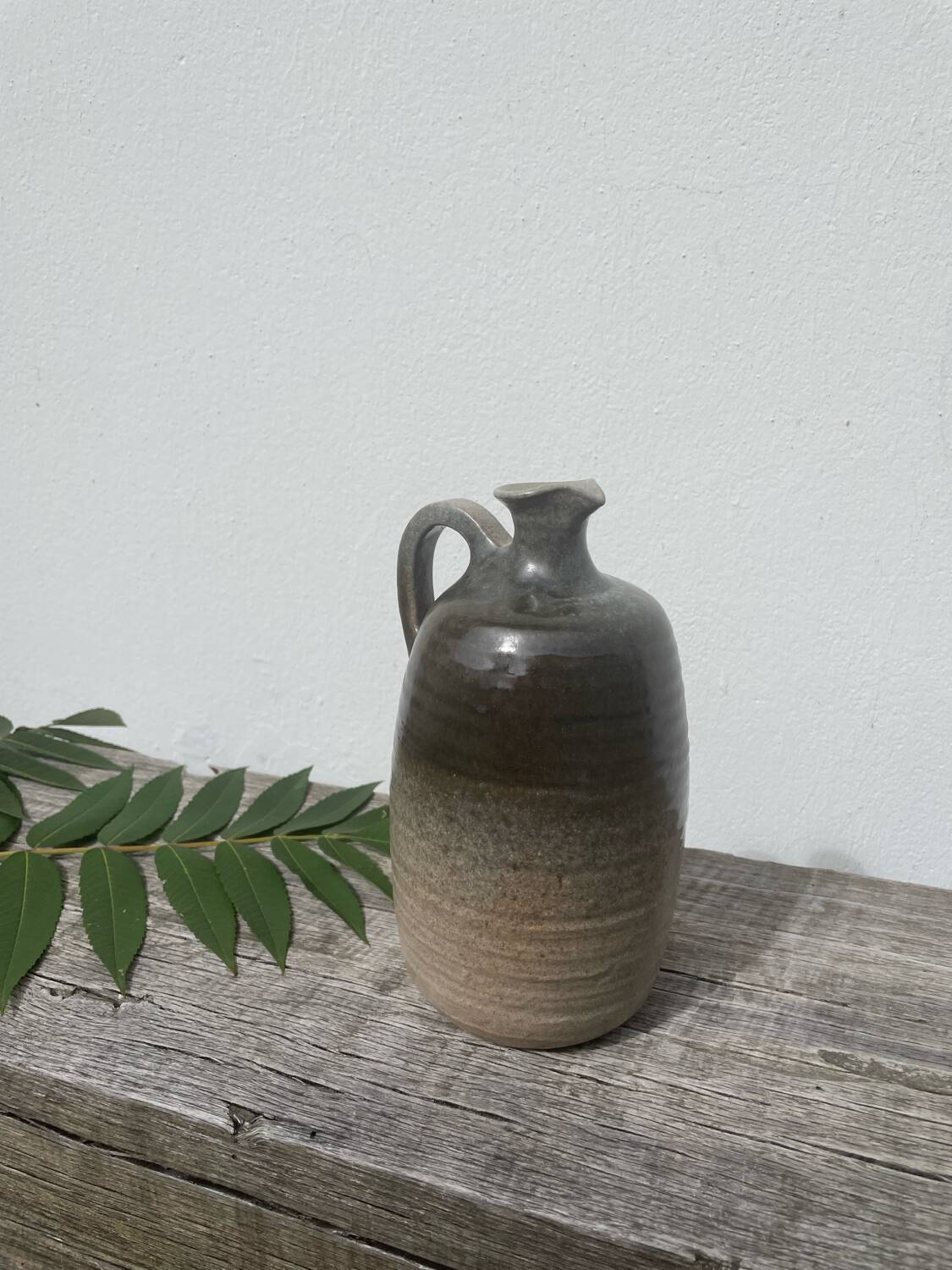 Beige ceramic vase signed Pierre Grau