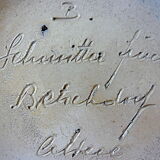 Alsace salt-salt circular ashtray with stylized vegetal decoration