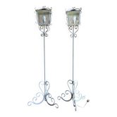 Paire de lampadaires en fer forgé