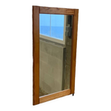 Rectangular solid pine mirror, brutalist style, circa 1980-90s