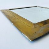 Old square mirror in gilded brass 32x32cm