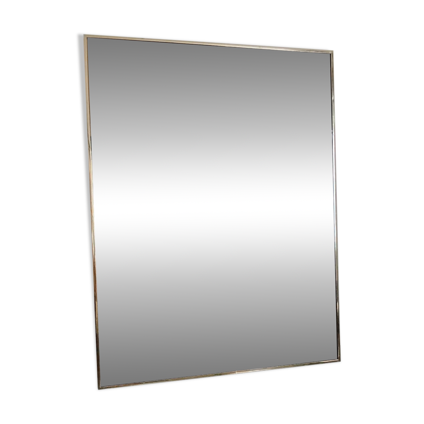 Vintage mirror in gilded brass and smoked glass. circa 1970