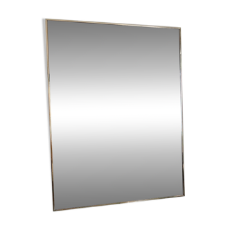 Miroir vintage en laiton doré et verre fumé vers 1970