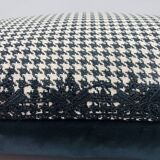 Rectangular cushion, cover and insert, black and white. Alexandra model