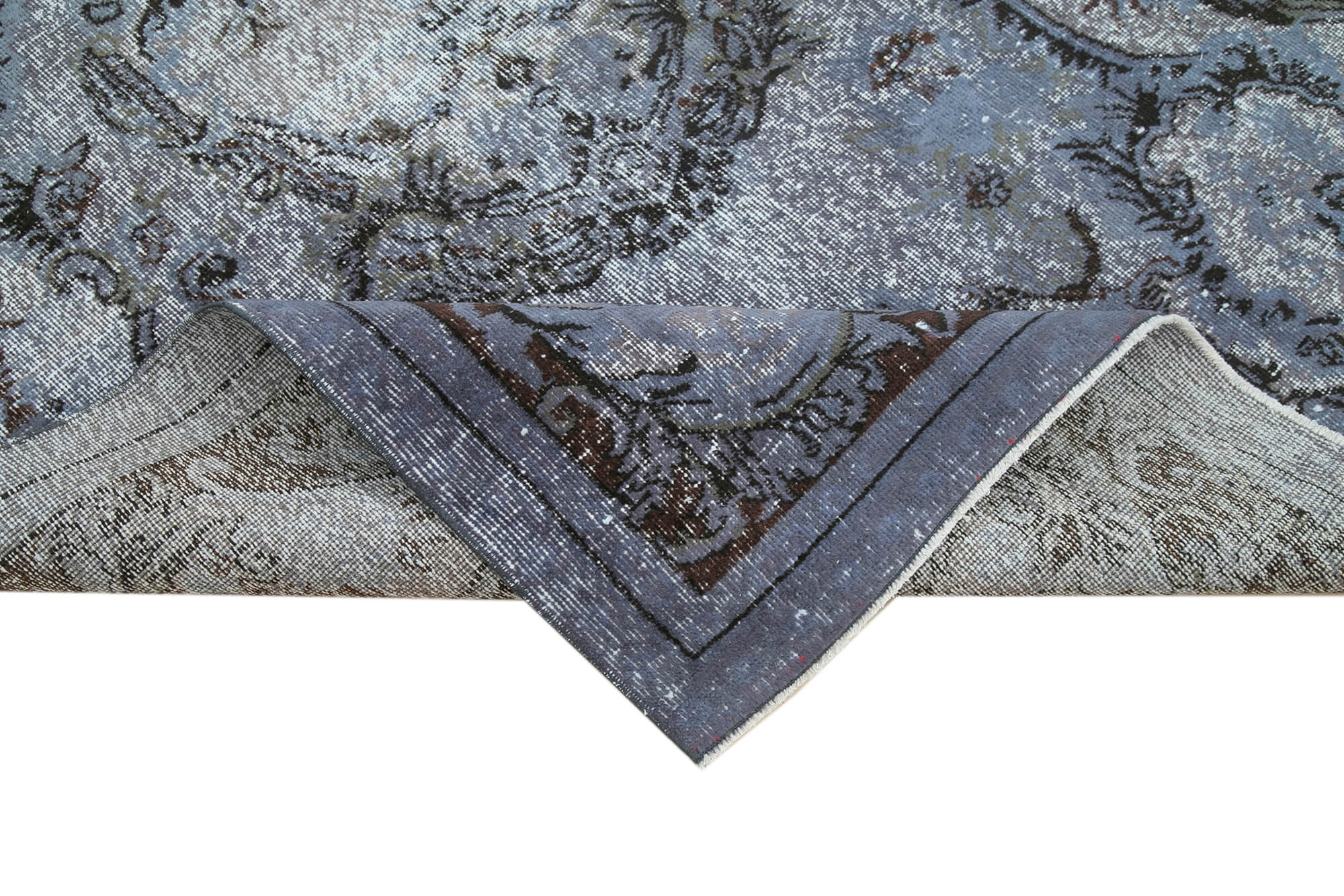 Handmade Antique Turkish 1970s 154 cm x 264 cm Grey Carpet