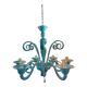 Italian Light Blue Murano Style Glass Chandelier