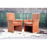 Set of 6 velvet dining chairs back canal
