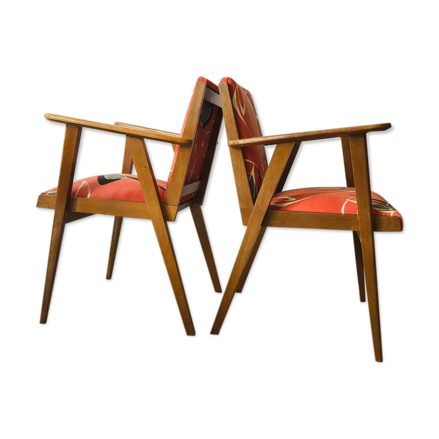 Paire fauteuils bridge vintage, 1950