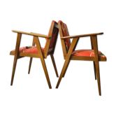 Paire fauteuils bridge vintage, 1950