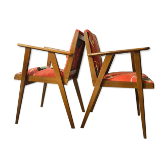 Pair of vintage bridge armchairs, 1950
