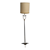 1960 floor lamp on gold metal winged base with black barrel