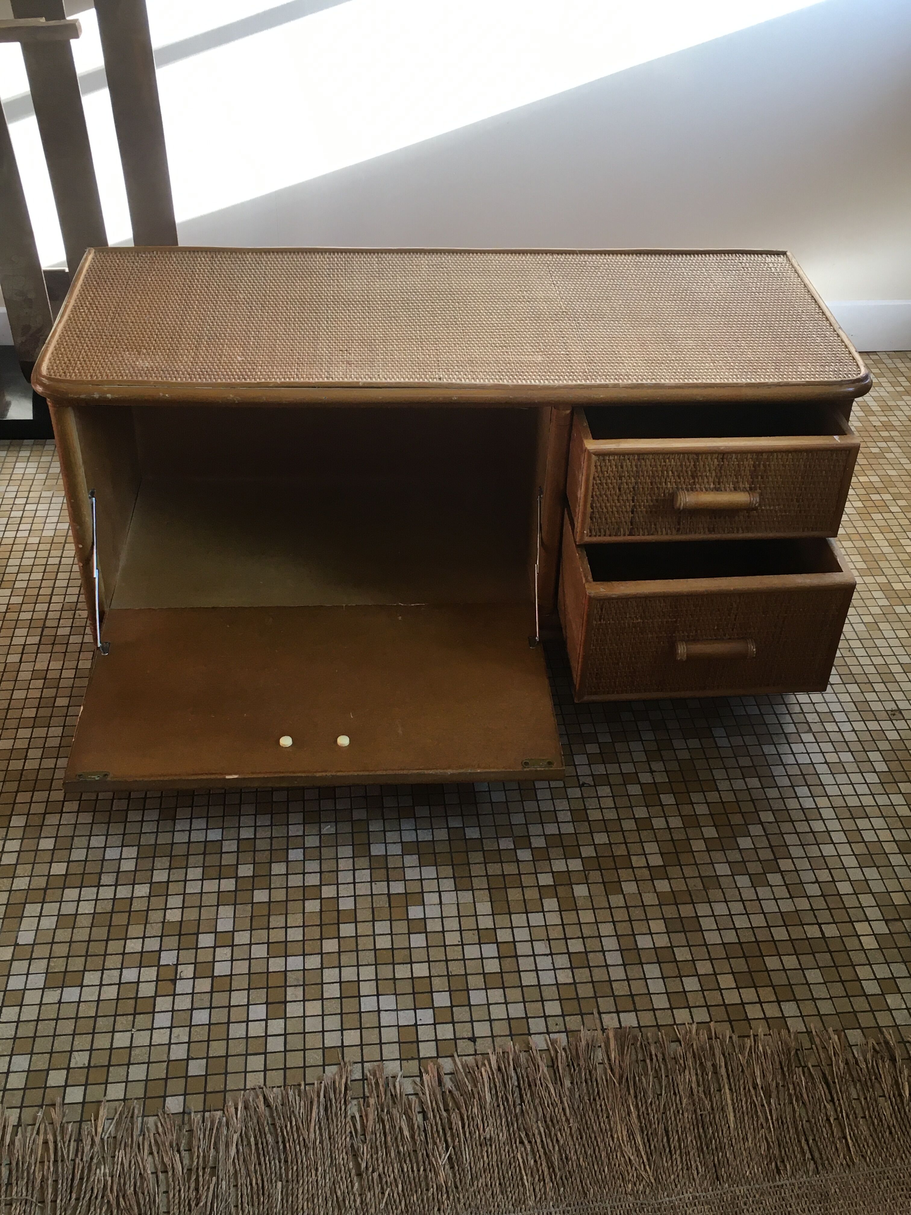 Low rattan furniture