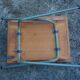 Folding school desk, wood and metal, vintage 50s