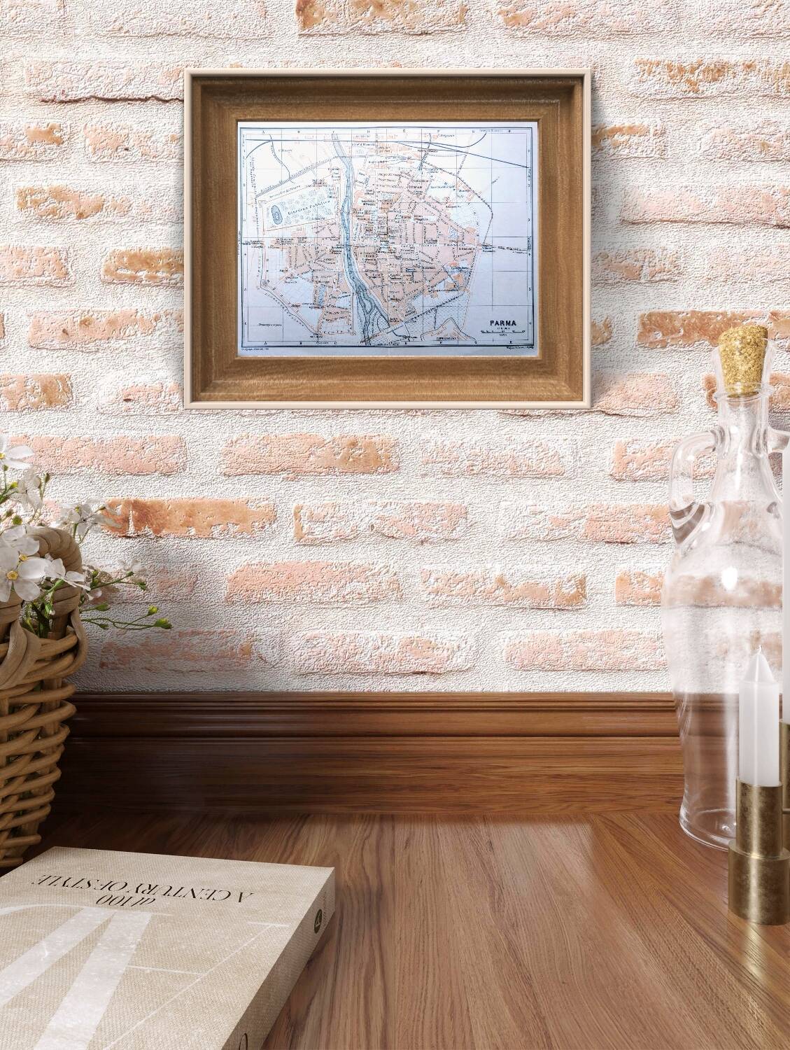 Printed in 1909, map of Parma, Italy