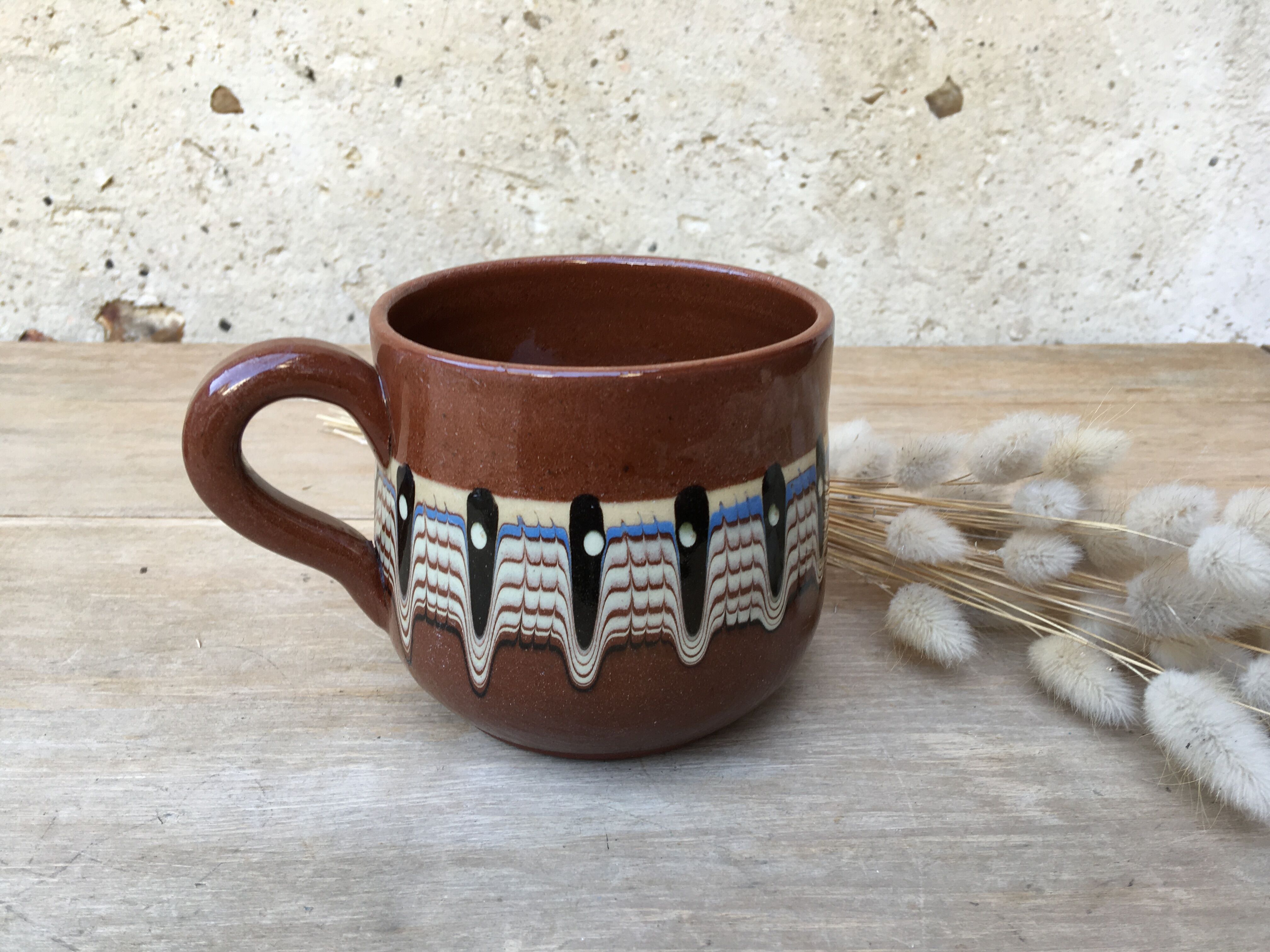 Paire de mugs en céramique marbrée