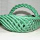 Vintage 1960s woven earthenware basket-shaped bowl