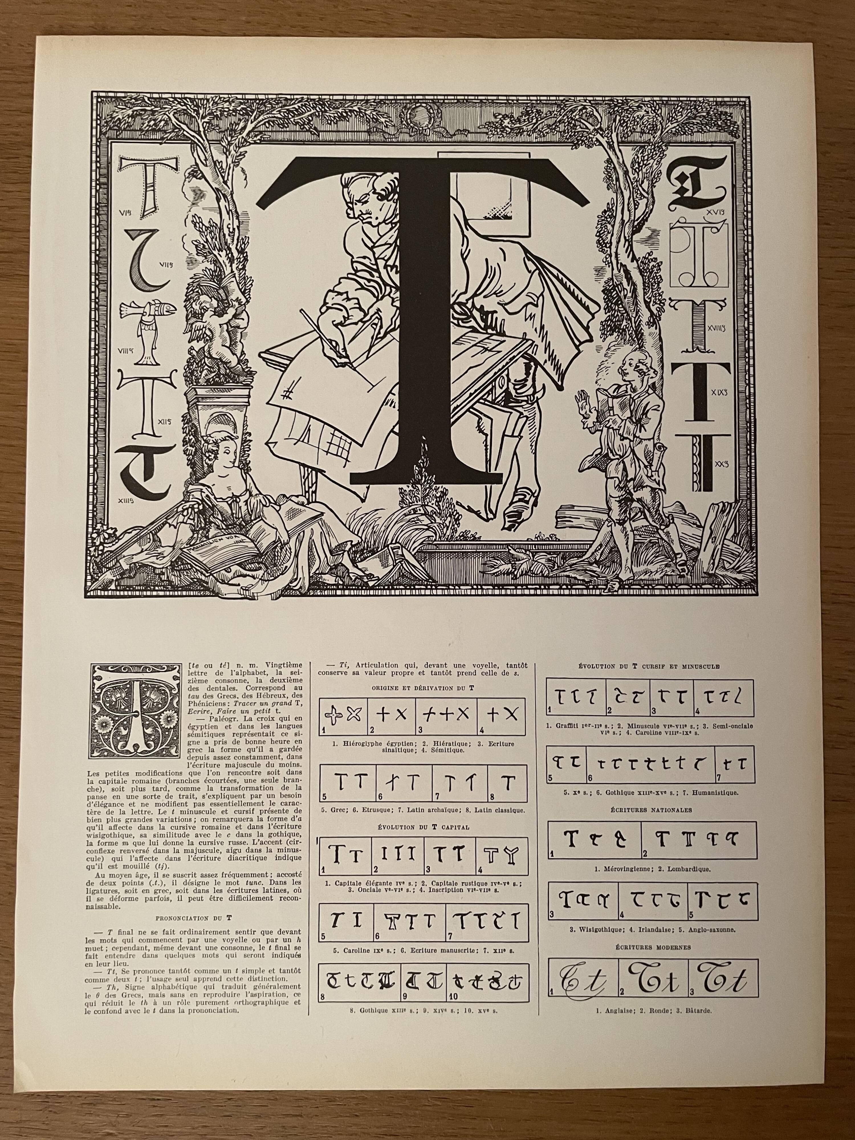 Lithograph letter T - 1930