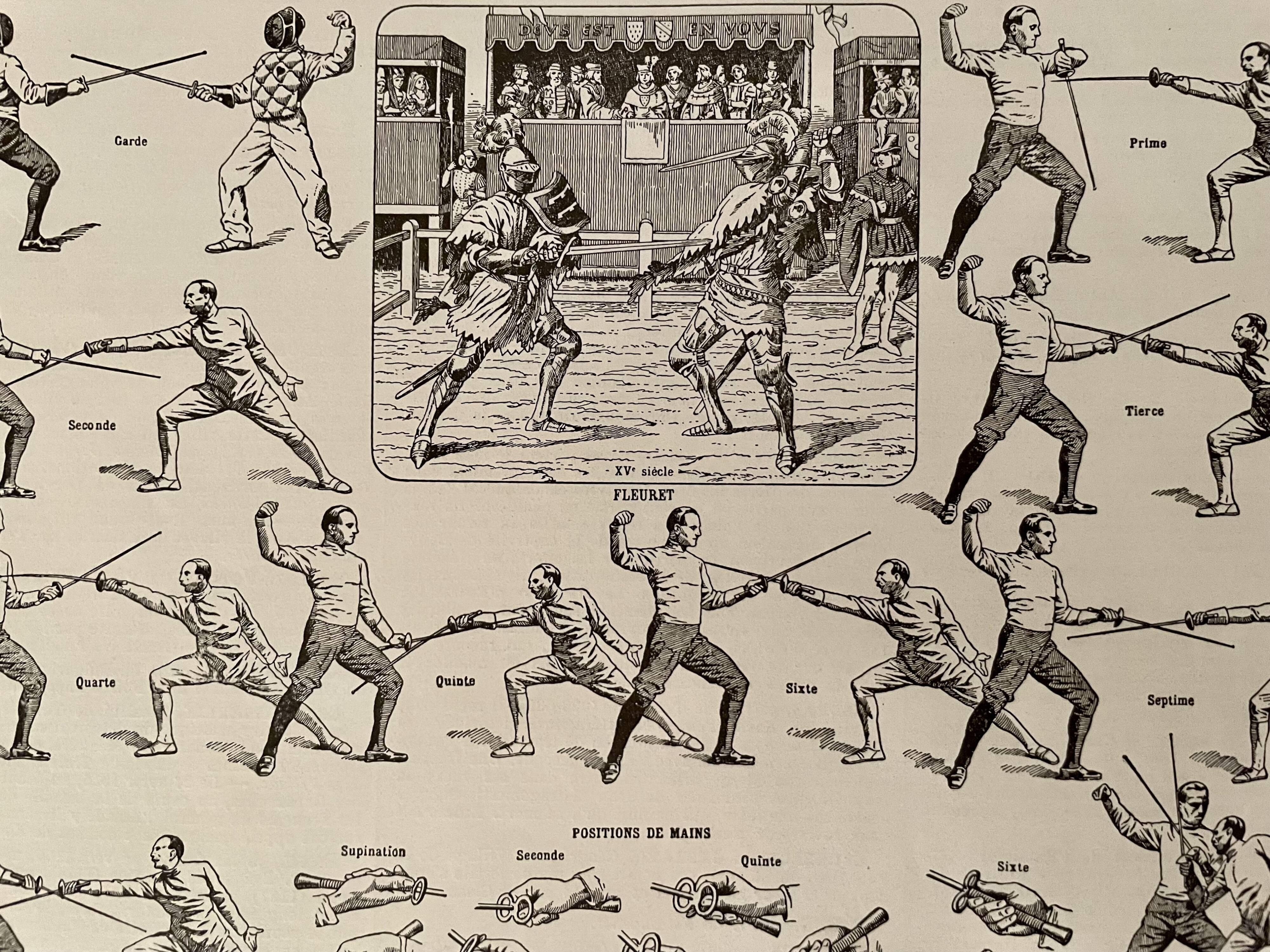 Fencing lithograph, 1930