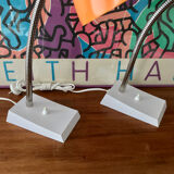 Pair of orange vintage sis table lamps, Model 838