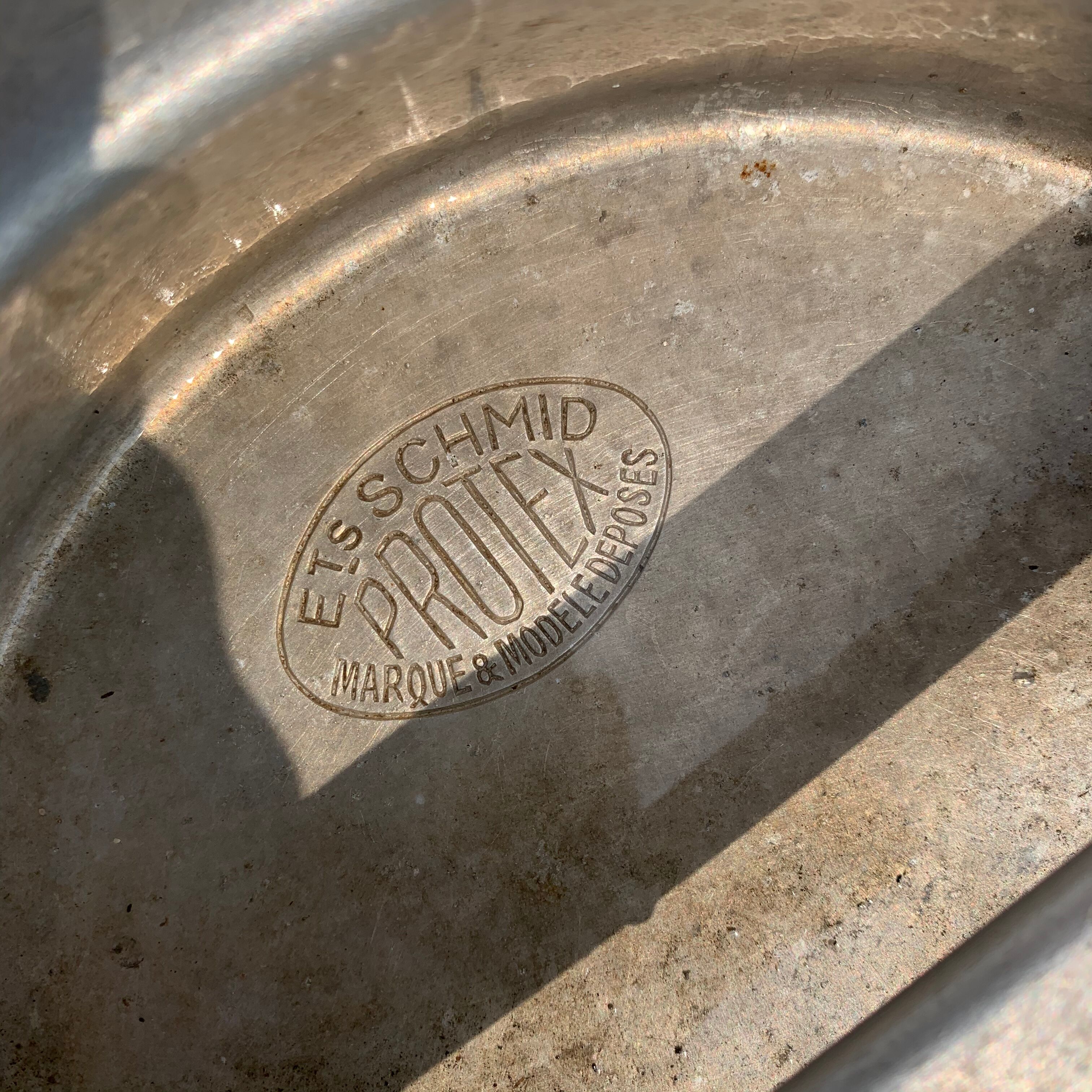 Ancient zinc milk can