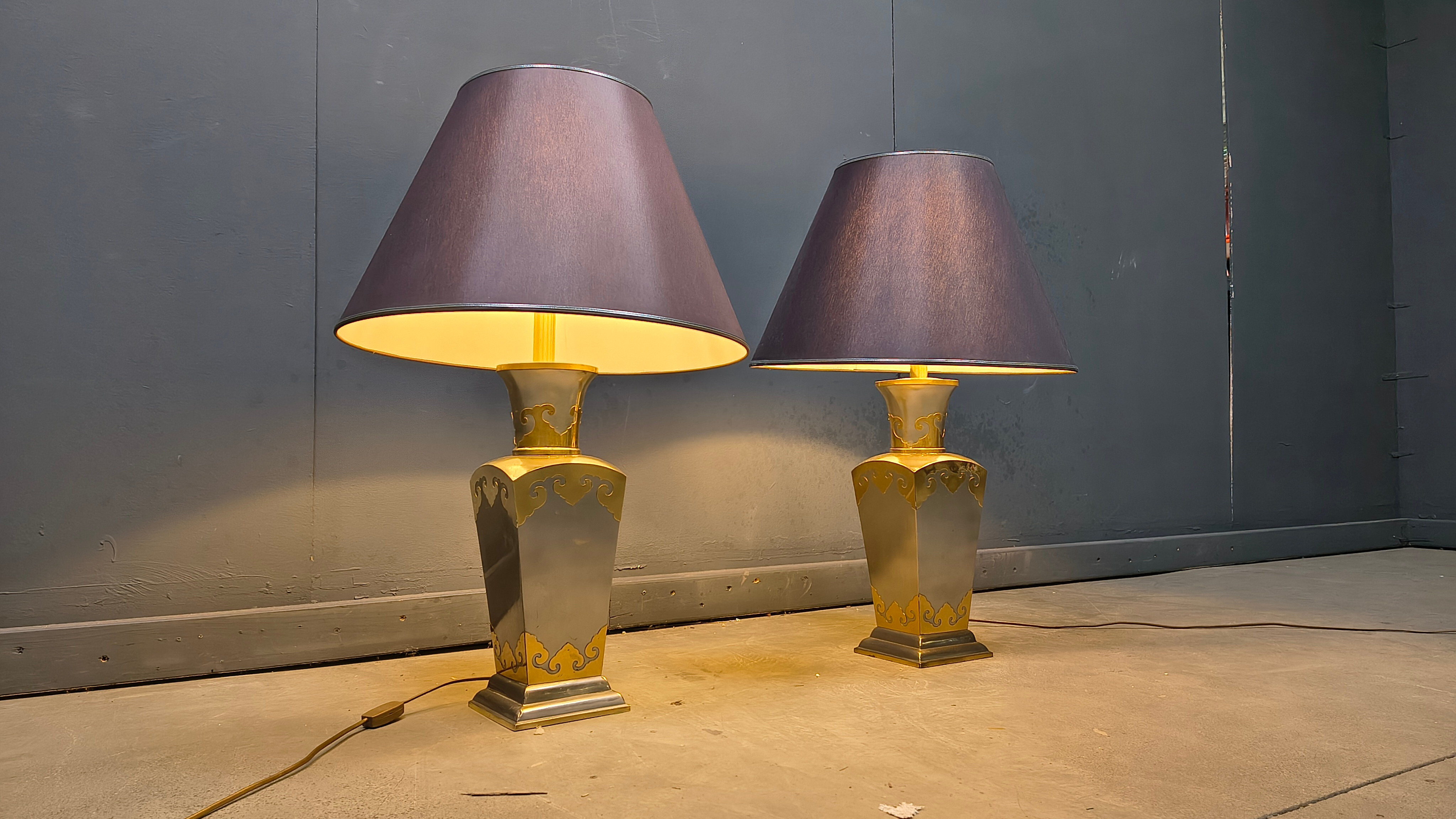 Lampes de table en étain vintage, années 1970 - ensemble de 2
