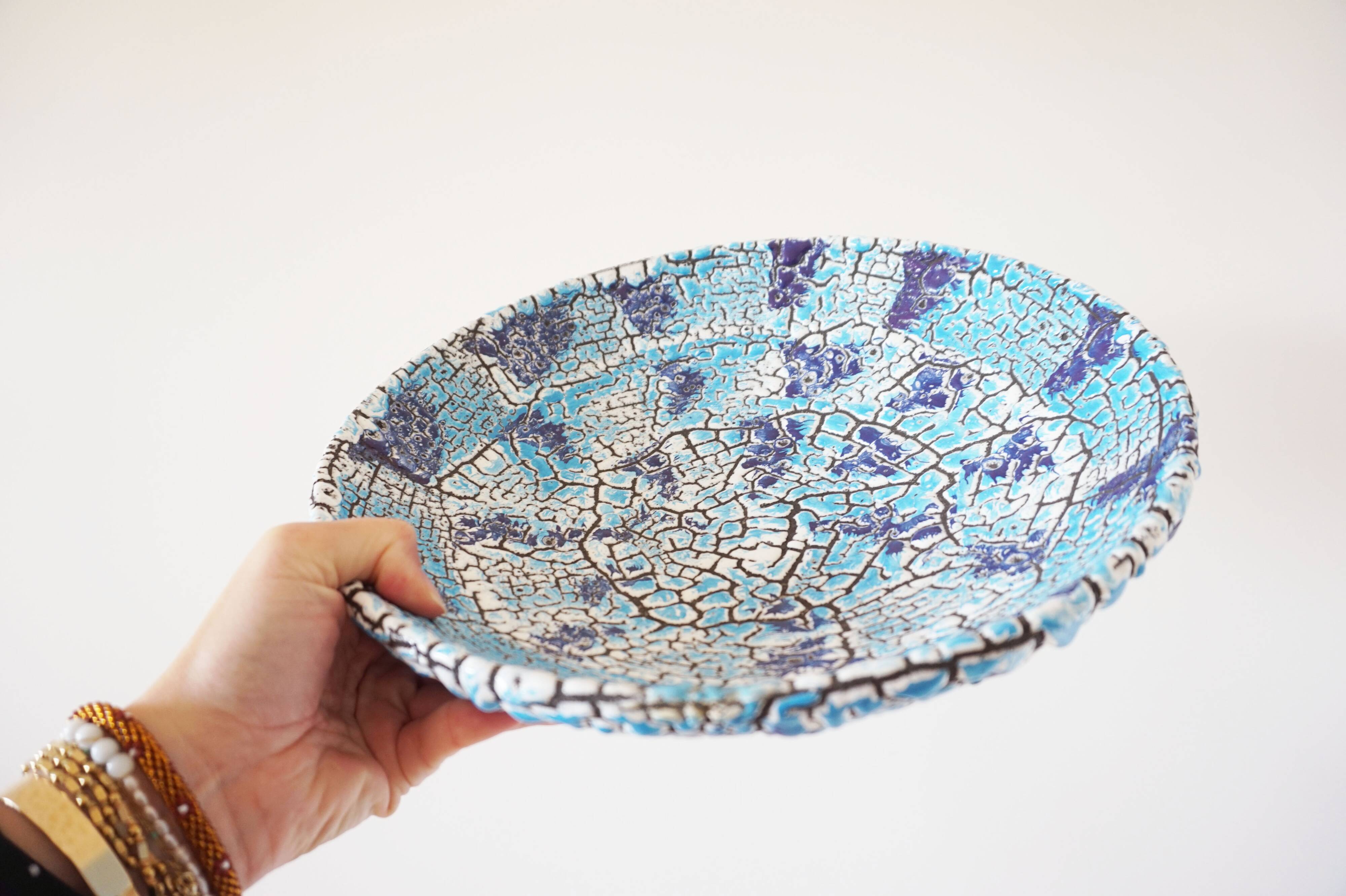 Large ceramic dish Fat lava Vallauris