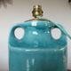 Turquoise cracked ceramic "amphora" lamp, numbered 50 60s
