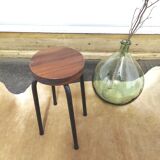 Vintage stool wood and metal workshop