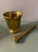 Golden metal mortar and pestle