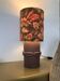 Table lamp in handcrafted ceramic, Mid Century style with floral shade.